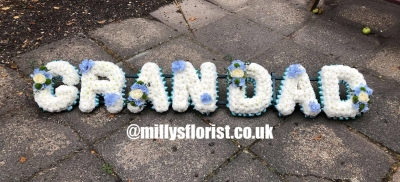 Grandad lettering Tribute Blue and White