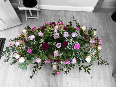 Mixed Roses and Carnations Casket Spray