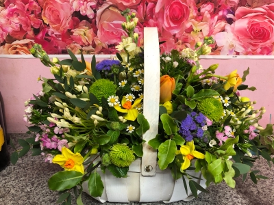 Mother’s Day Spring basket arrangement