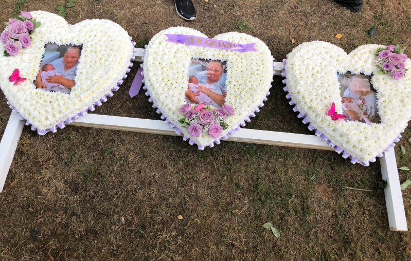 Triple heart photo tribute
