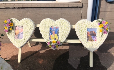 Triple heart photo tribute