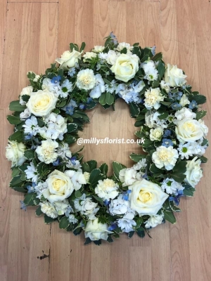 White & Blue Wreath
