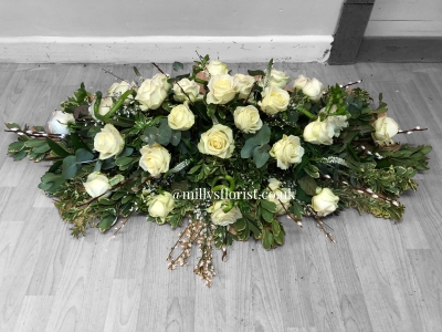 White Rose Casket Spray