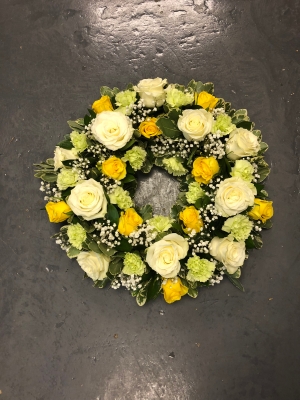Yellow and White Wreath