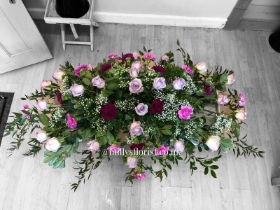 Mixed Roses and Carnations Casket Spray