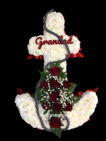 Red and white anchor