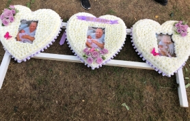 Triple heart photo tribute