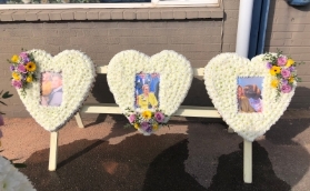 Triple heart photo tribute