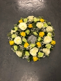 Yellow and White Wreath